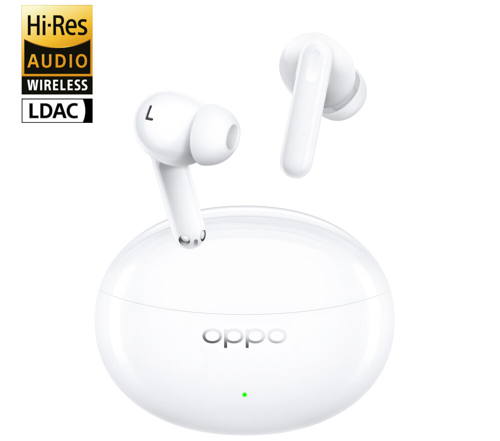 SŁUCHAWKI BLUETOOTH OPPO ENCO AIR 3 PRO TWS ANC DOKANAŁOWE naturalne materiały membrana włókno bambusowe innowacja protokół LDAC golden sound 2.0 enco master aktywna redukcja szumów wygoda dwa urządzenia jednocześnie praca bateria etui opóźnienia kolory