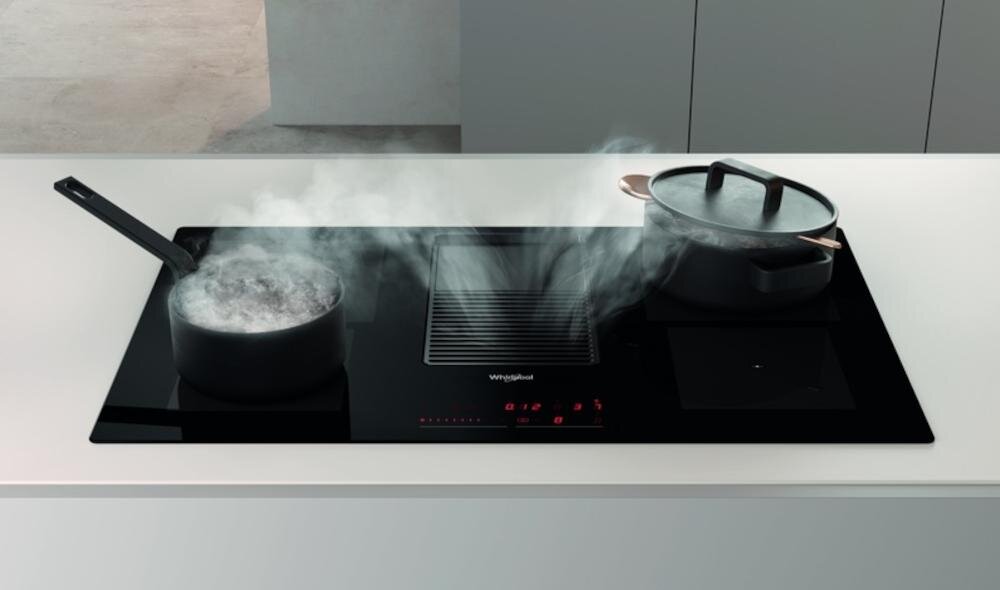 WHIRLPOOL-WVH1065B-A płyta okap innowacja wyciąg kratka wywietrznik zapachy gotowanie