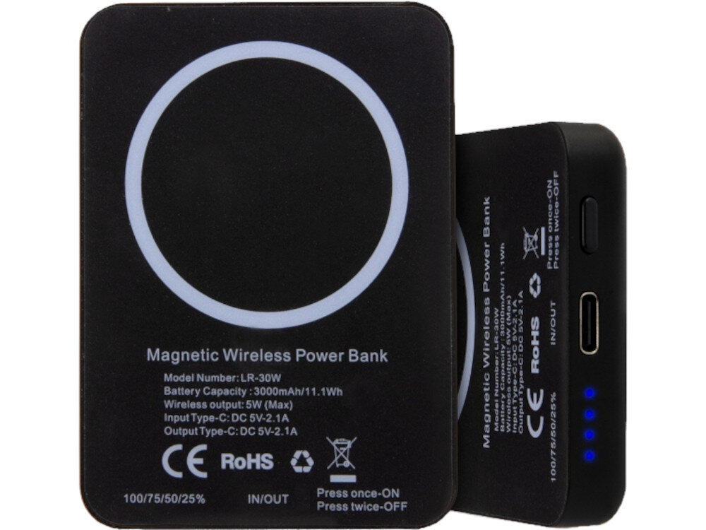 Powerbank indukcyjny KARL LAGERFELD Ikonik MagSafe 5W 3000mAh Czarny pojemność MagSafe ładowanie moc