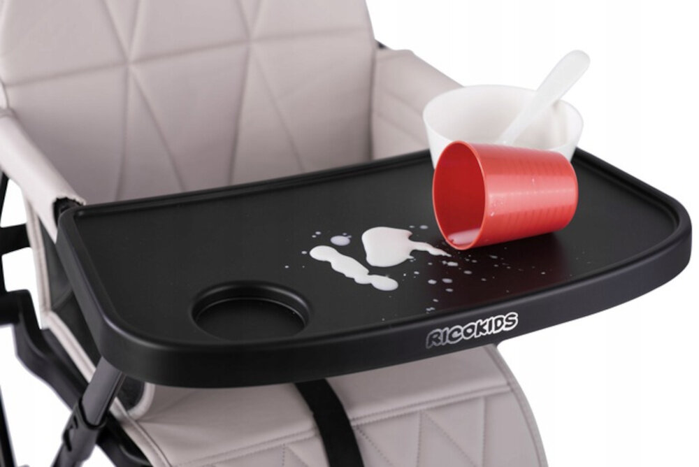 Krzeselko do karmienia RICOKIDS Nuco Jasno Szary Szary 3-stopniowa regulacja pochylenia oparcia