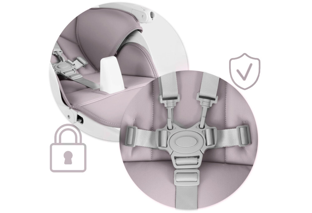 Krzeselko do karmienia NUKIDO Belo piecio punktowe pasy bezpieczenstwa