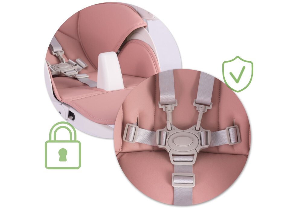 Krzeselko do karmienia NUKIDO Belo piecio punktowe pasy bezpieczenstwa