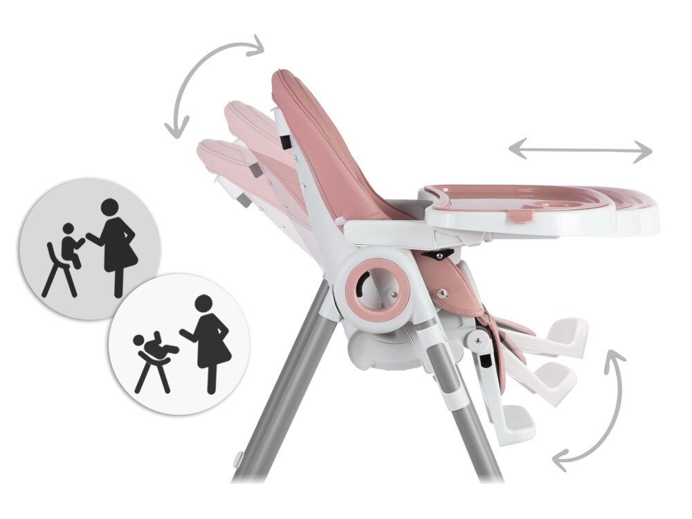 Krzeselko do karmienia NUKIDO Belo 3 poziomowa regulacja wyjmowana tacka