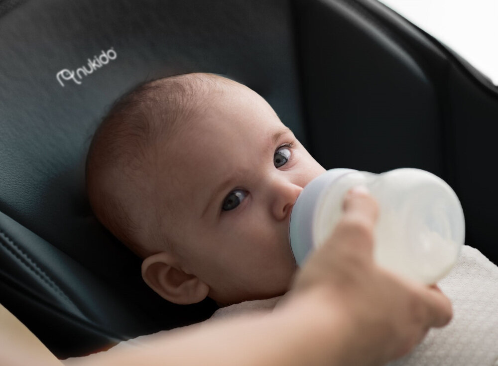 Krzesełko do karmienia NUKIDO Belo Czarny Od 6 miesiąca Miękkie siedzisko łatwe w pielęgnacji