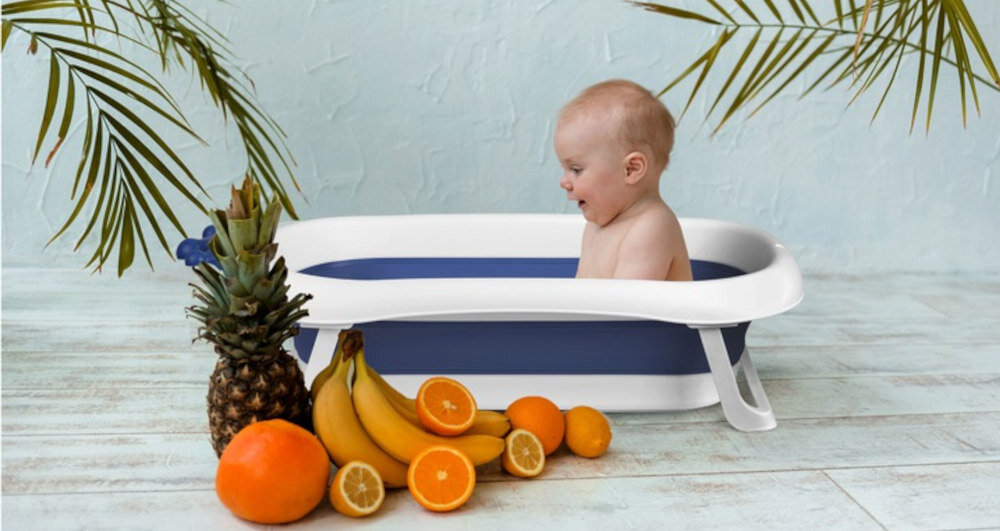 Wanienka RICOKIDS RK-280 Bialo-niebieski bezpieczenstwo antyposlizgowe nozki