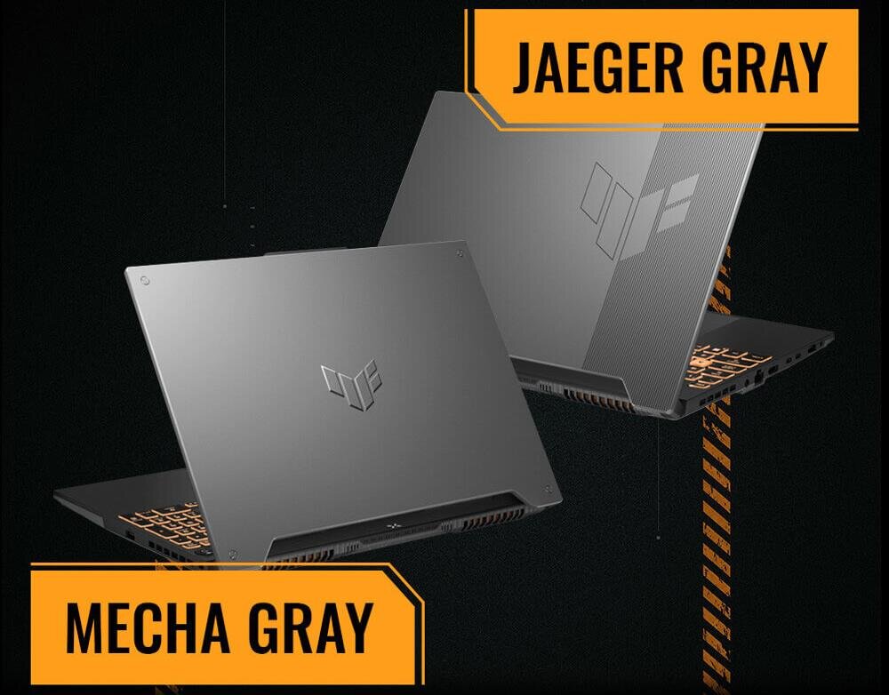 Laptop ASUS TUF Gaming A15 - Wzornictwo TUF Jaeger Grey Mecha Grey