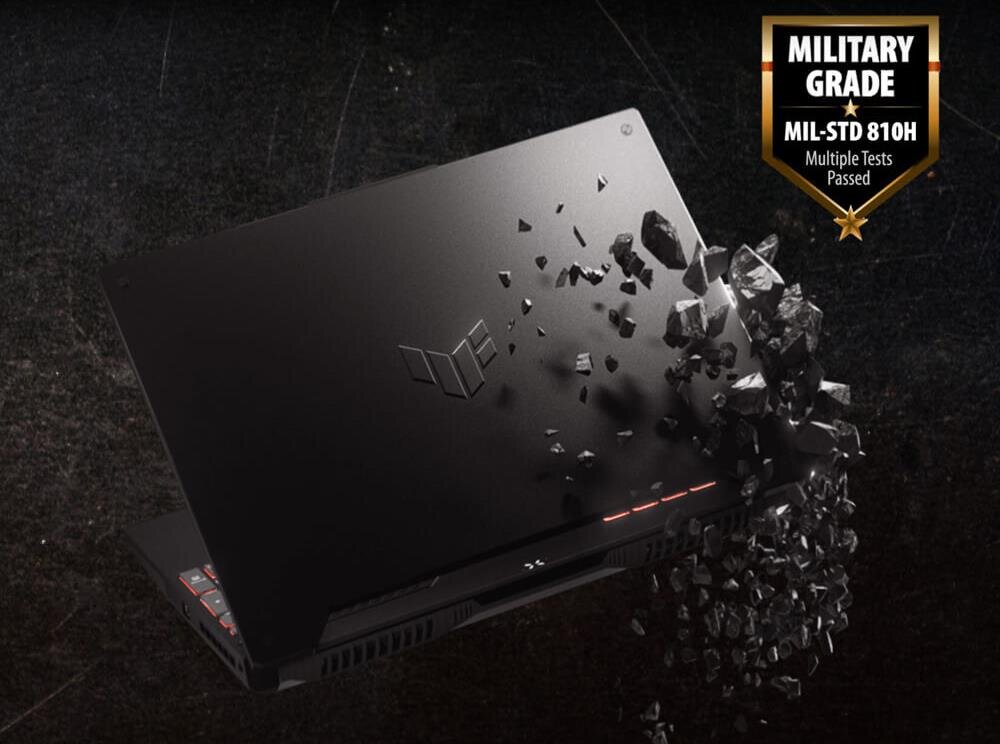 Laptop ASUS TUF Gaming A15 - Wytrzymałość klasy wojskowej MIL-STD-810H
