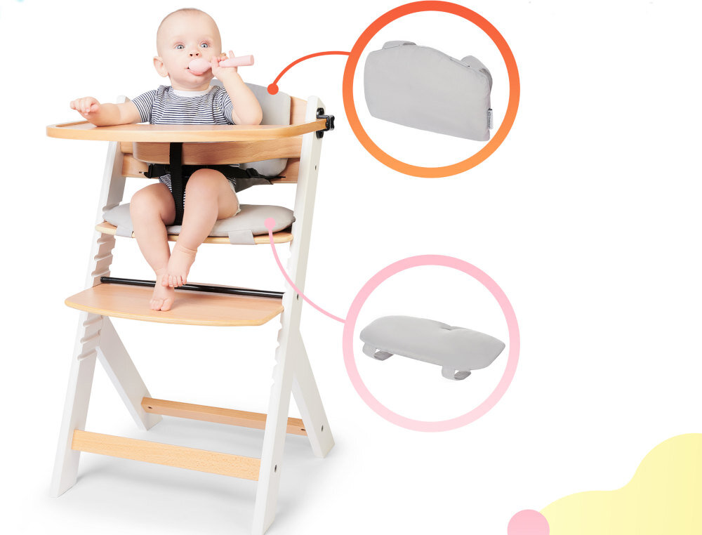 Poduszka do krzesełka KINDERKRAFT Enock (2 sztuki) Czarno-biały Wsparcie dla kręgosłupa stabilne podparcie pleców i siedzenia utrzymuje prawidłową pozycję posiłek wspiera naturalny rozwój kręgosłupa Grube wypełnienie