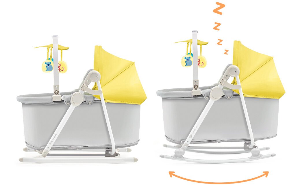 Leżaczek KINDERKRAFT Unimo Up Żółty funkcja kolyski 2 pozycje ustawienie ploz