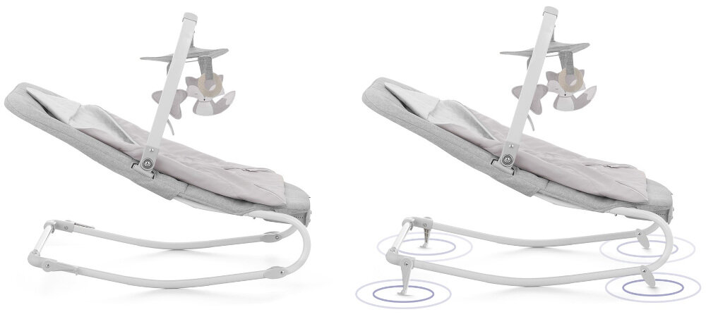 Leżaczek KINDERKRAFT Felio 2 Szary produkt 2 w 1 lezaczek bujaczek prosta konfiguracji ploz dla dzieci o wadze do 9 kg