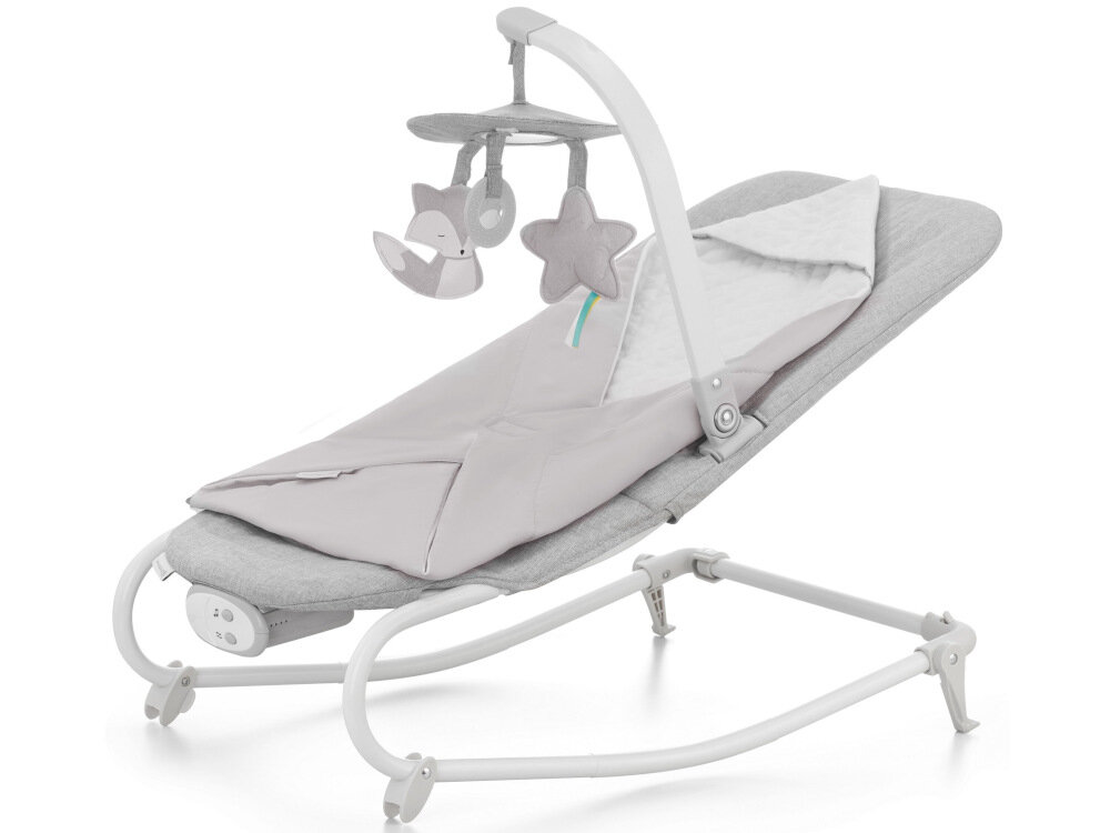 Leżaczek KINDERKRAFT Felio 2 Szary funkcjonalny estetyczny solidna stalowa konstrukcja lekka waga 2,89 kg