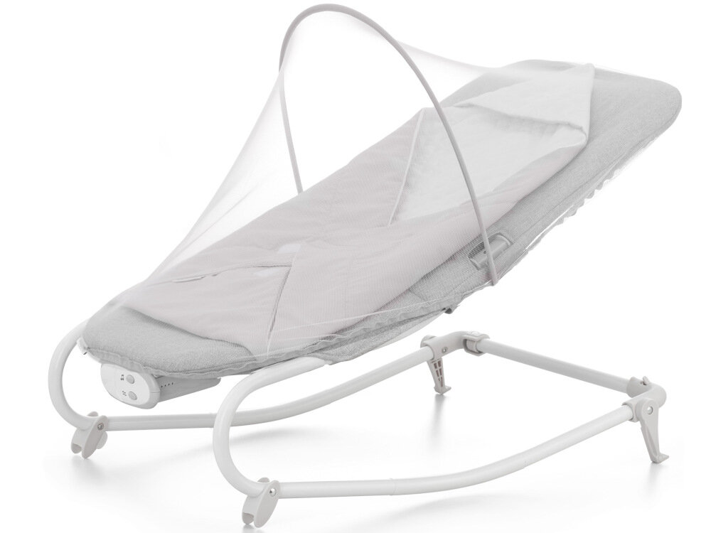 Leżaczek KINDERKRAFT Felio 2 Szary moskitiera komfort bezpieczenstwo