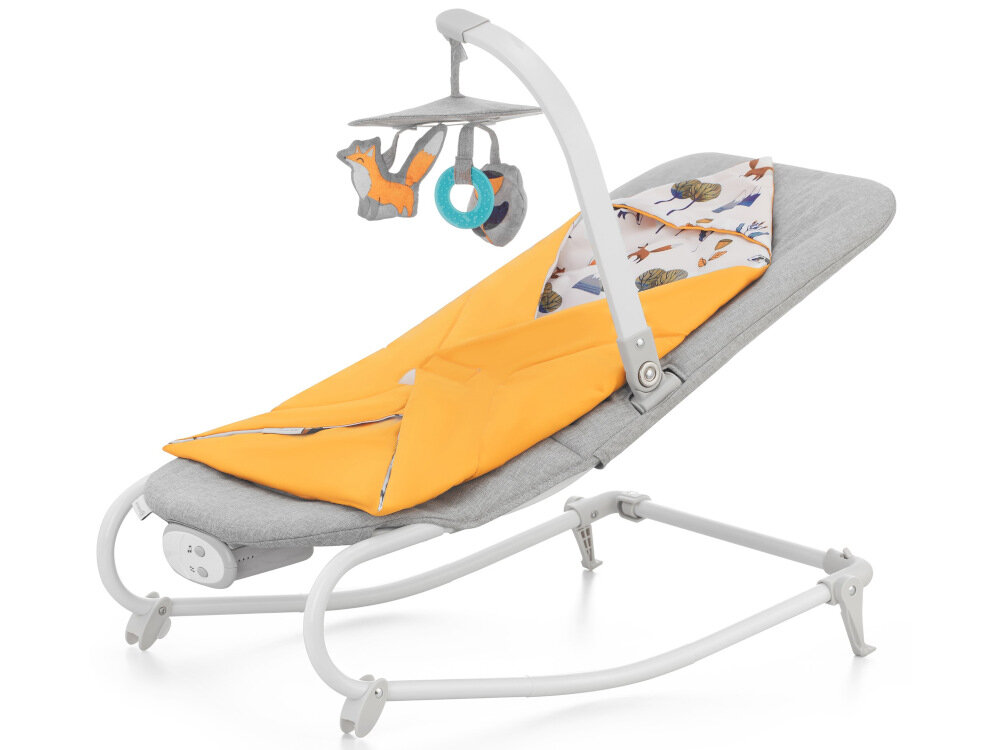 Leżaczek KINDERKRAFT Felio 2 Żółty do reaksu i zabawy komfort bezpieczenstwo dziecka