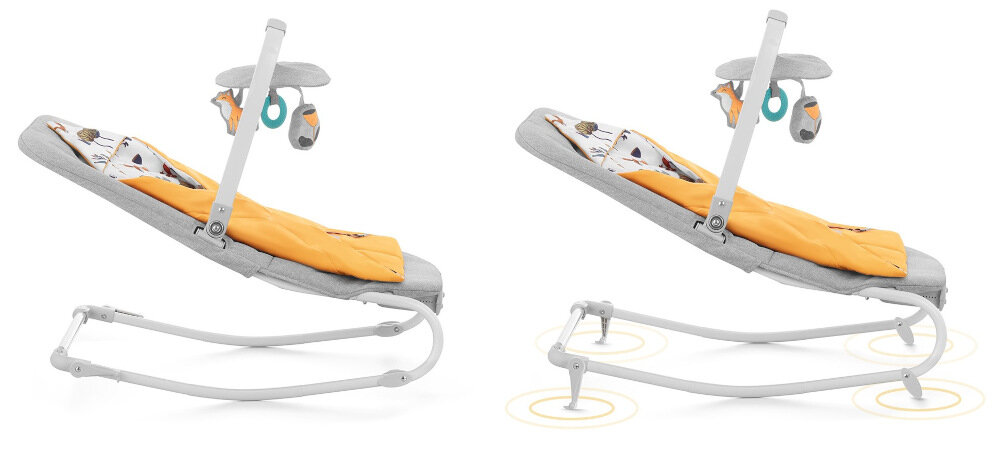 Leżaczek KINDERKRAFT Felio 2 Żółty produkt 2 w 1 lezaczek bujaczek prosta konfiguracji ploz dla dzieci o wadze do 9 kg