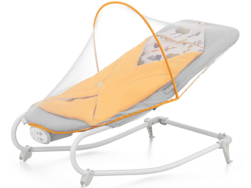 Leżaczek KINDERKRAFT Felio 2 Żółty moskitiera komfort bezpieczenstwo