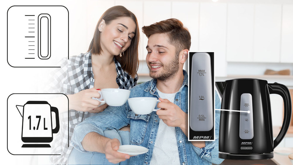 Czajnik MPM MCZ-112 czytelnik wskaznik poziomu wody z podzialka pojemnosc 1,7l