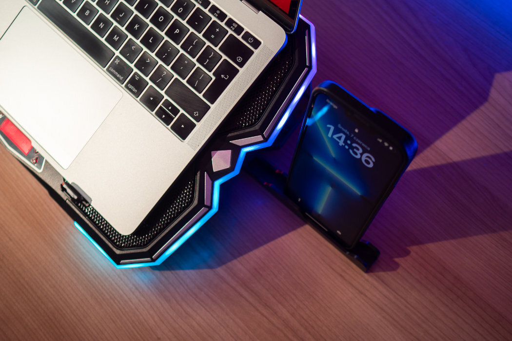 Podstawka chłodząca BLOW Vortex RGB chłód pomoc nachylenie ergonomia podświetlenie
