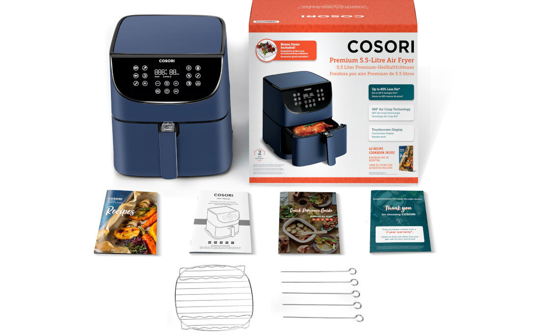 Frytkownica beztluszczowa COSORI CP158-AF-RXL Air Fryer zestaw akcesoria komplet wyposazenie