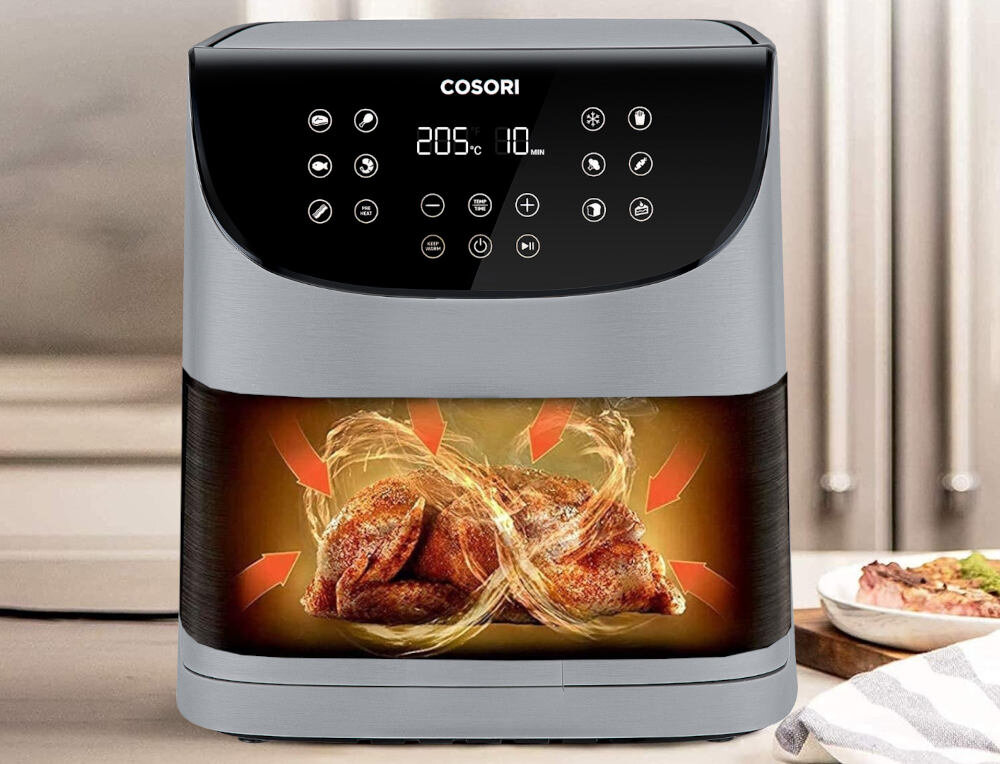 Frytkownica beztluszczowa COSORI CP158-AF-RXA Air Fryer Technologia RAPID 360° nowoczesny design funkcjonalny elegancki panel sterownaia wyswietlacz LED