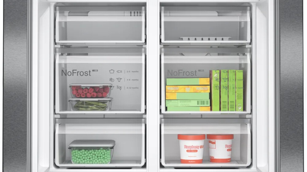 Lodówka BOSCH KFN96AXEA Side by Side No Frost 183cm Ciemna Inox obszerna miejsce przechowywanie