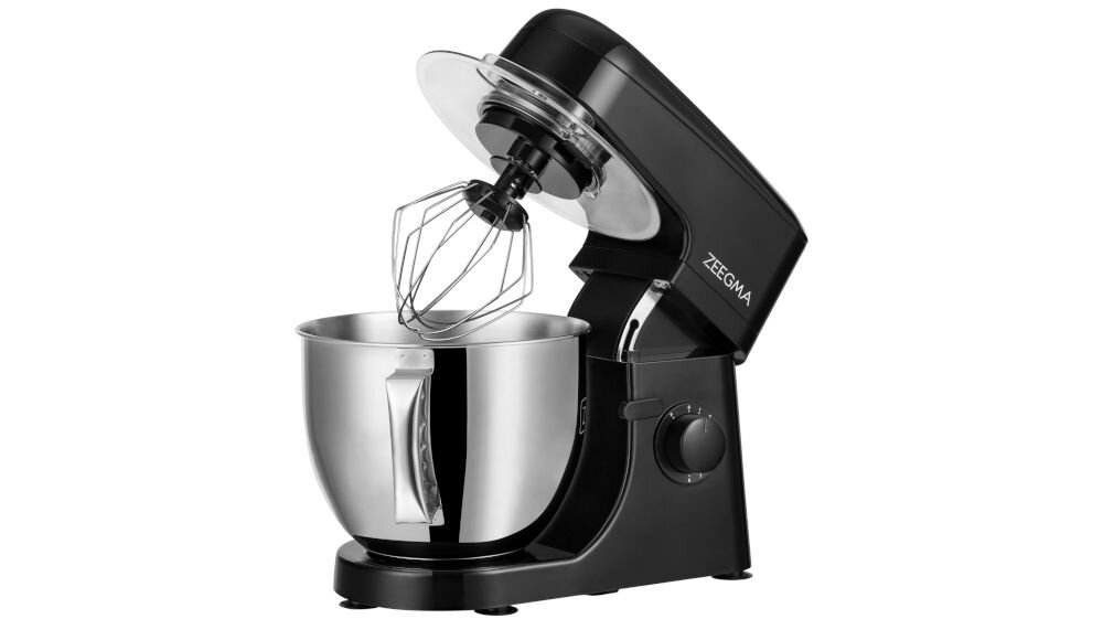 Robot kuchenny planetarny ZEEGMA Planeet Mix 1000W Czarny wiele możliwości dołączone akcesoria teflonowy hak wyrabianie twardych ciast teflonowe mieszadło formowanie masy silikonowe nakładki ubijaczka do lekkich mas ubijanie i napowietrzanie składników łatwe zakładanie i odczepianie zwiększona wygoda użytkowania