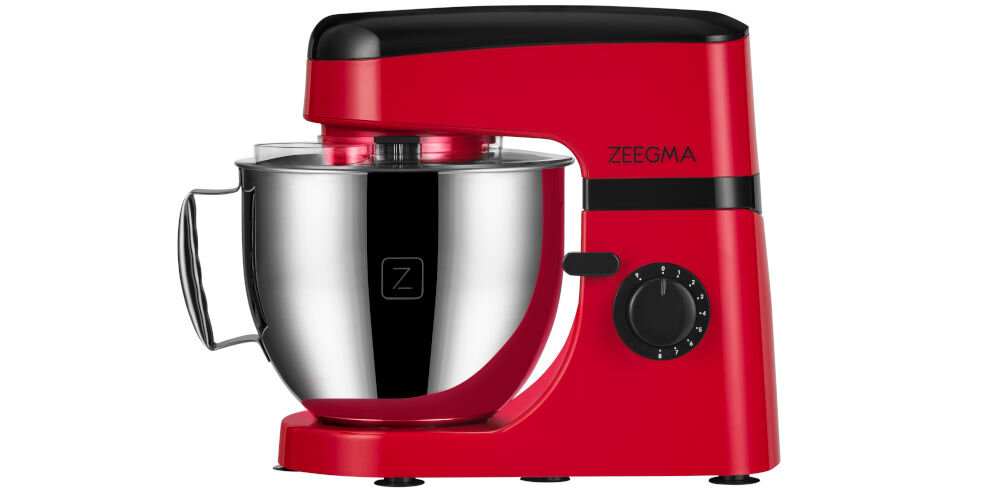 Robot kuchenny planetarny ZEEGMA Planeet Mix 1000W Czerwony kompaktowa budowa wysoka funkcjonalność niewielkie wymiary szereg udogodnień szybkie wygodne efektywne przygotowywanie posiłków przestronność wygoda w kuchni 