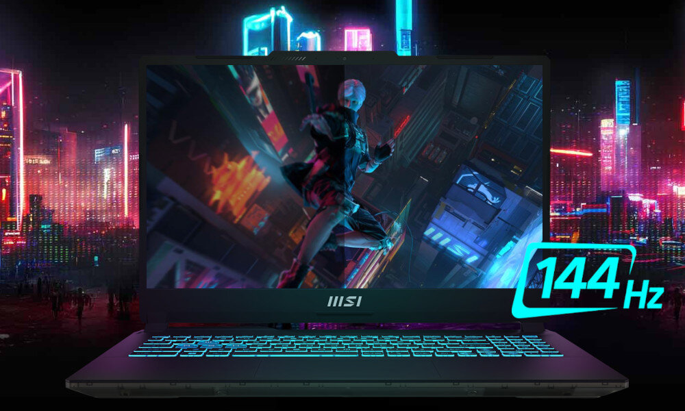 Laptop MSI Cyborg A12VF-266XPL 15.6 IPS 144Hz i5-12450H 16GB RAM 512GB SSD GeForce RTX4060 matryca odświeżanie przekątna rozdzielczość