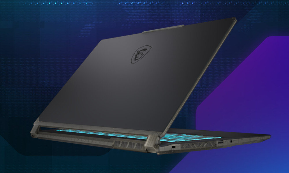 Laptop MSI Cyborg A12VF-266XPL 15.6 IPS 144Hz i5-12450H 16GB RAM 512GB SSD GeForce RTX4060 mobilność waga konstrukcja grubość pokrywa Aluminium