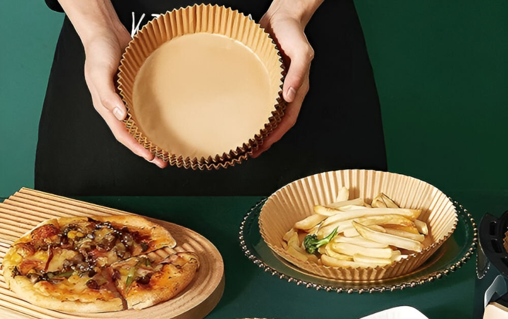 Foremka papierowa KLAUSBERG do Air Fryer 16 cm (100 sztuk) praktyczne rozwiązanie smaczne potrawy zdrowszy sposób bardziej ekonomiczny wysoka jakość pergaminu spożywczego nieprzywierająca odporna na wodę olej smażenie bez dodatku tłuszczu równomiernie smażone zachowanie naturalnego smaku aromatu
