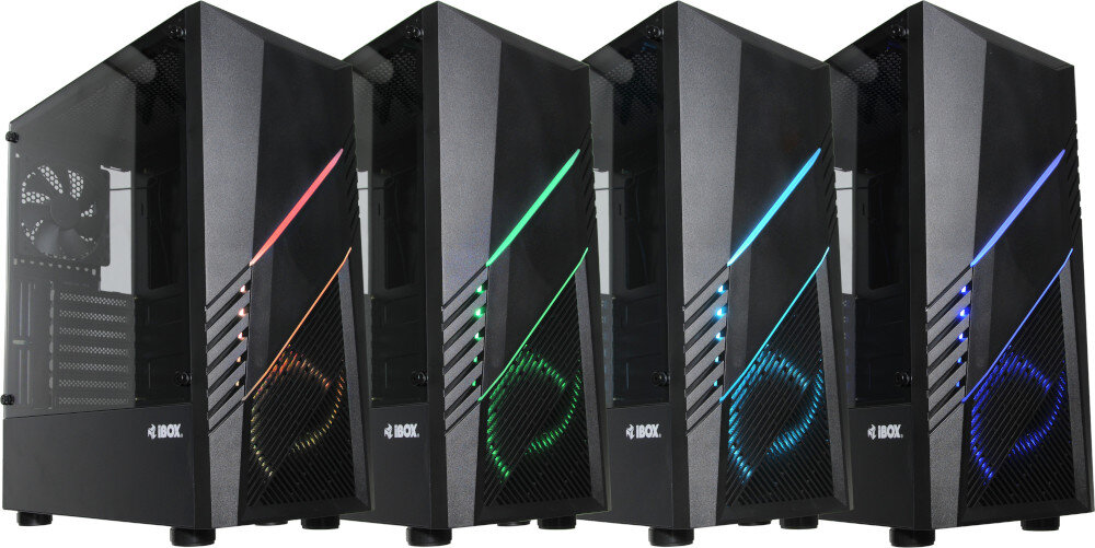 Obudowa IBOX Lupus 71 wygląd podświetlenie panel szkło