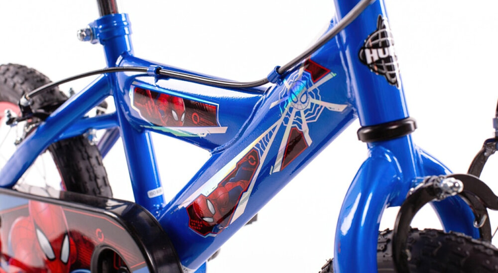 Rower dziecięcy MARVEL Spider-Man 14 cali dla chłopca rama 10-calowa stalowa dostosowana geometria do najmlodszych wybor rozmiaru ramy wzrost Twojego dziecka mierzony w zrelaksowanej pozycji typ roweru