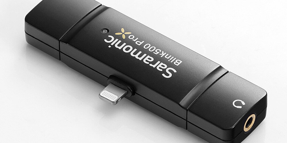 System bezprzewodowy SARAMONIC Blink500 ProX Q3 Gniazdo mini Jack 3,5 mm funkcji mute nadajniku odbiorniku wyświetlacz OLED