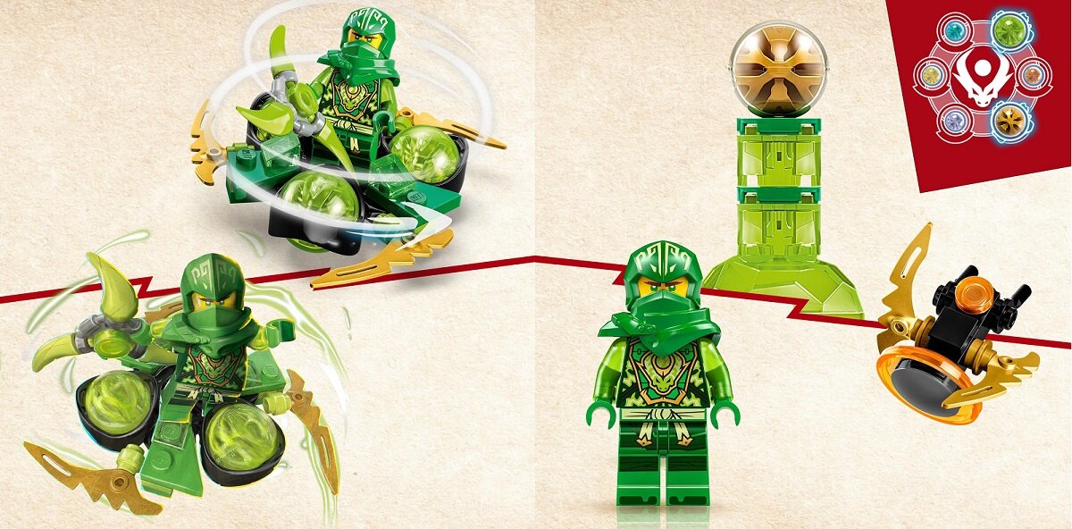 LEGO NINJAGO Smocza moc Lloyda — obrót spinjitzu 71779 dziecko kreatywność zabawa nauka rozwój klocki figurki minifigurki jakość tradycja konstrukcja nauka wyobraźnia role jakość bezpieczeństwo wyobraźnia budowanie pasja hobby funkcje instrukcja aplikacja LEGO Builder