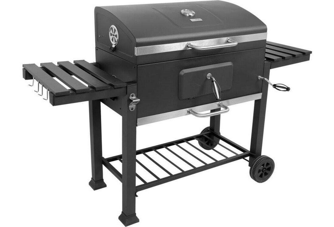 Grill węglowy LUND XXL 99917 Regulacja temperatury precyzja dostosowanie wysokość kontrola temperatura żar proces grillowanie