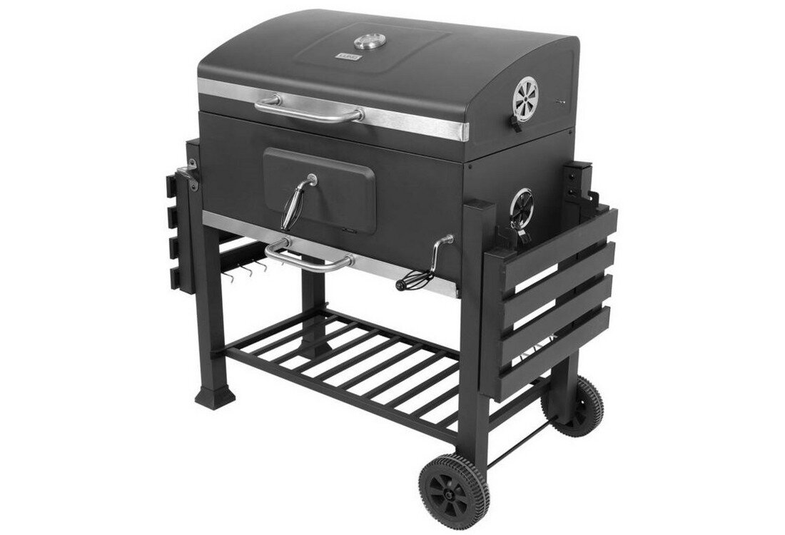 Grill węglowy LUND XXL 99917 składane boczne półki metalowe wygoda przechowywanie