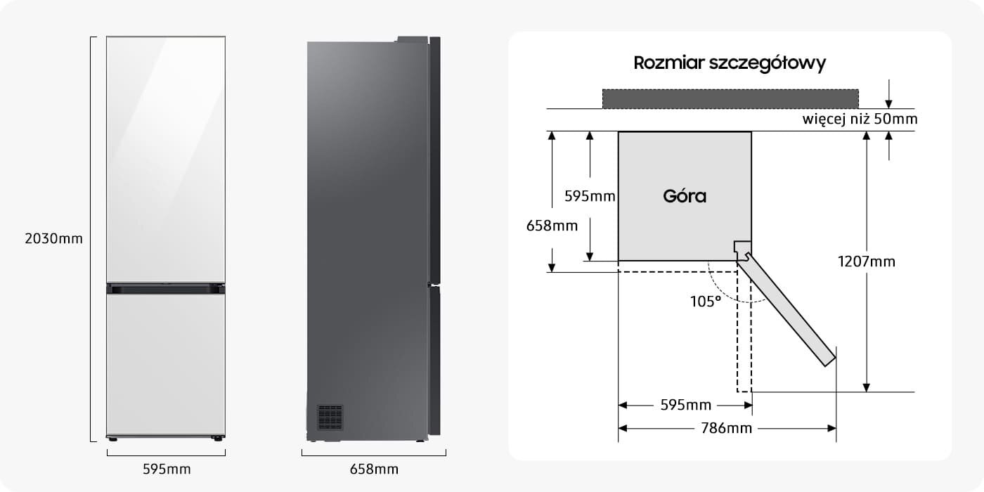 Lodówka RB38C7B5C12 z oferty Media Expert przedstawiona z trzech stron Lodówka RB38C7B5C12 z oferty Media Expert przedstawiona z trzech stron