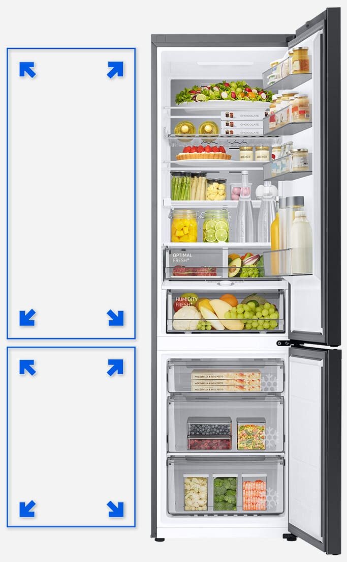 W obu komorach zyskujesz więcej miejsca dzięki SpaceMax™ W obu komorach zyskujesz więcej miejsca dzięki SpaceMax™
