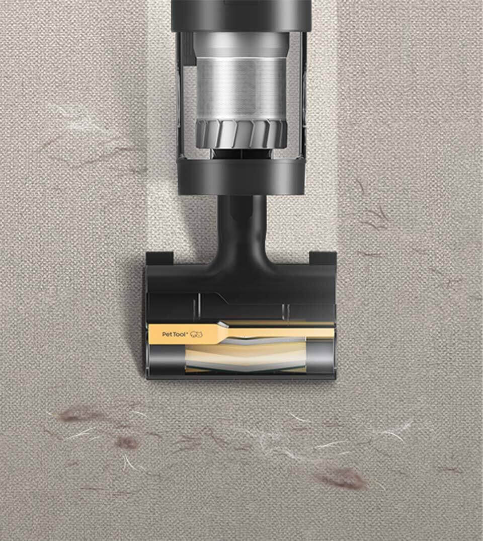 Пилосос Samsung Bespoke Jet™ AI поставляється з електричною щіткою Mini Pet Tool+