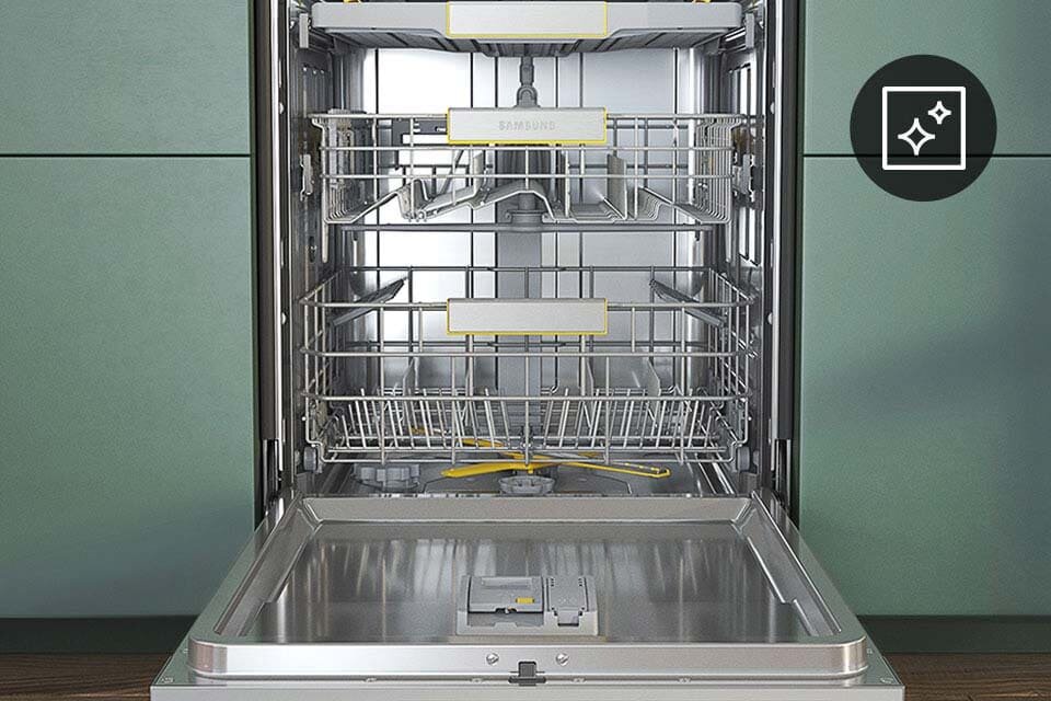 Środek zmywarki DW60BG850I00ET Zmywarka Samsung widziana z przodu