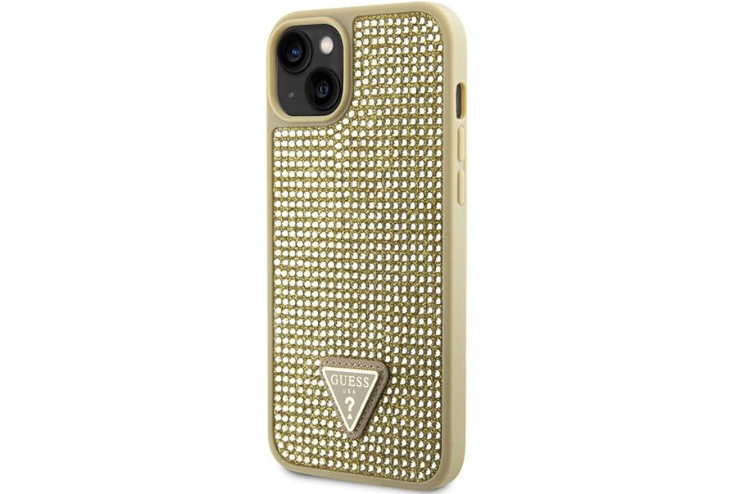 Etui GUESS Rhinestone Metal Logo do Apple iPhone 14 luksus wytrzymałość marka elegancja styl wyrafinowanie