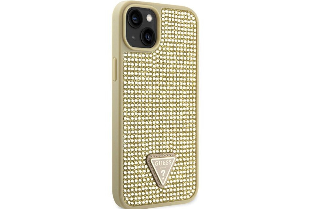 Etui GUESS Rhinestone Metal Logo do Apple iPhone 14 luksus wytrzymałość marka elegancja styl wyrafinowanie