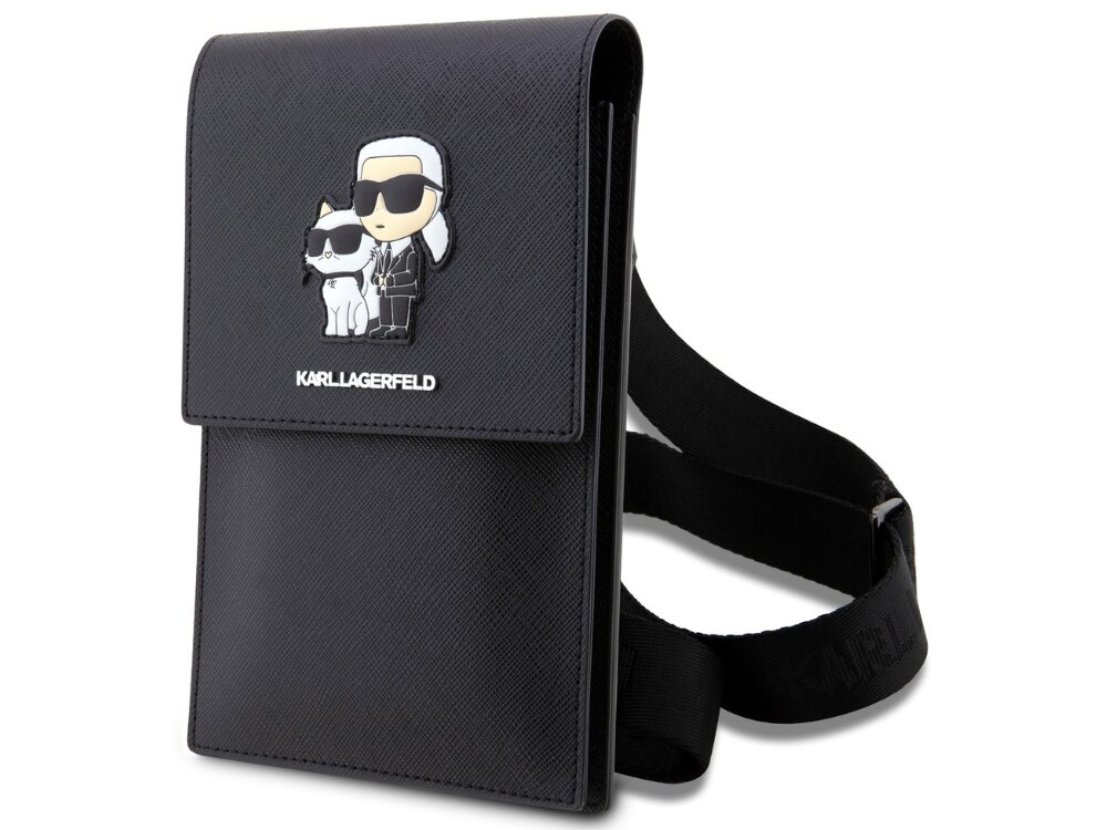 Torebka Karl Lagerfeld Saffiano Karl&Choupette torba torebka telefon schowek