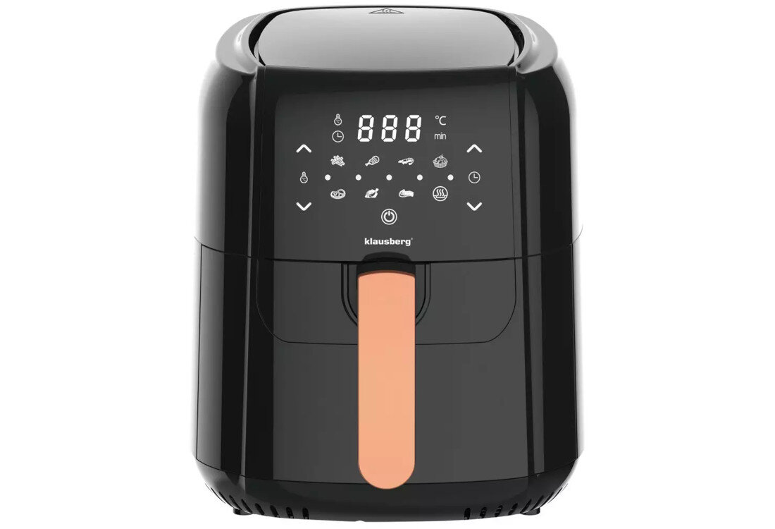 Frytkownica beztłuszczowa KLAUSBERG KB-7600 Air Fryer Czarny wykonanie tworzywo kolor kolorystyka wygląd prezentacja użytkowanie