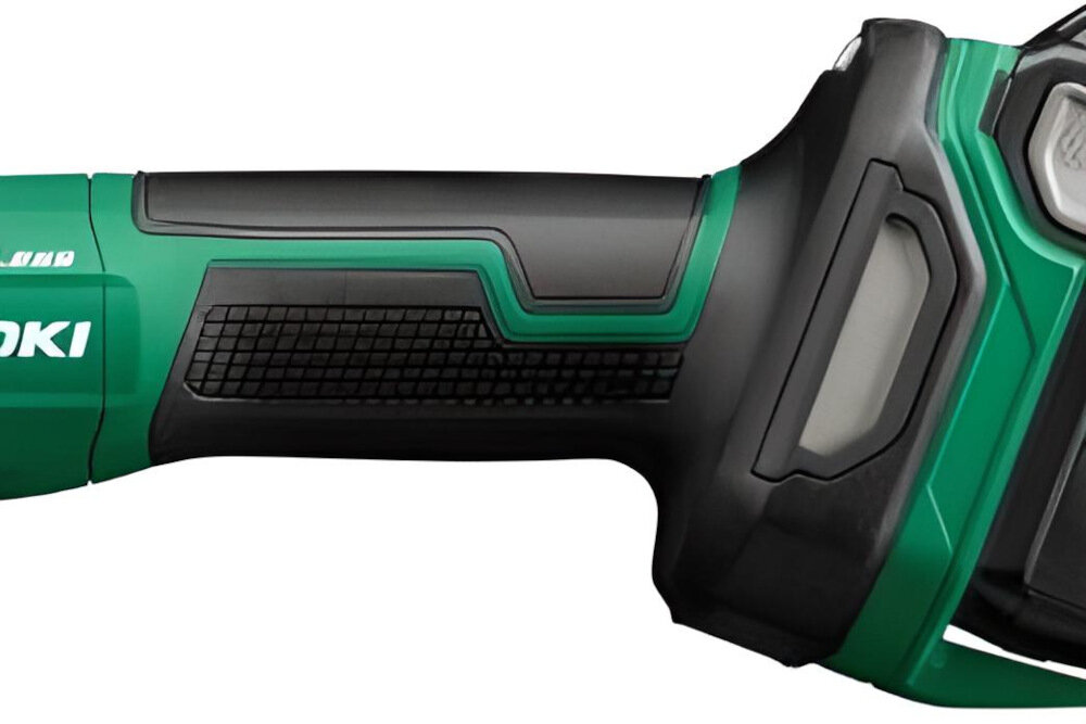 Szlifierka kątowa HIKOKI G1813DVE WQZ ergonomiczna raczka powloka typu SoftGrip rekojesc boczna niewielka masa waga 2,9 kg