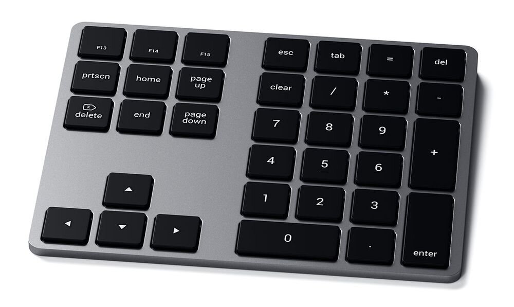 SATECHI ST-XLABKM Kompaktowe wymiary 147 x 114 x 10 mm laptopa torbie Smukła obudowa SATECHI ST-XLABKM - klawiatura pod kątem na białym tle