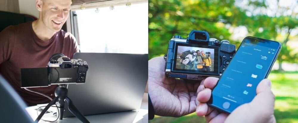 Aparat OLYMPUS OM-5 zdjęcia obiektyw ekran wizjer ogniskowa przysłona migawka obudowa bateria zasilanie filmy nagrywanie rozdzielczość matryca rozmiar przekątna tryby iso montaż lampa światło przyciski sterowanie menu kontrast jasność balans bieli filtry cmos karta pliki format zapis seria