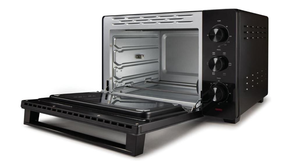 HISENSE HOM30M piekarnik sterowanie mechaniczne pokrętła temperatura funkcje czas lampka kontrolna oświetlenie wnętrze antypoślizgowe nóżki drzwi szklane okienko regulowany termostat
