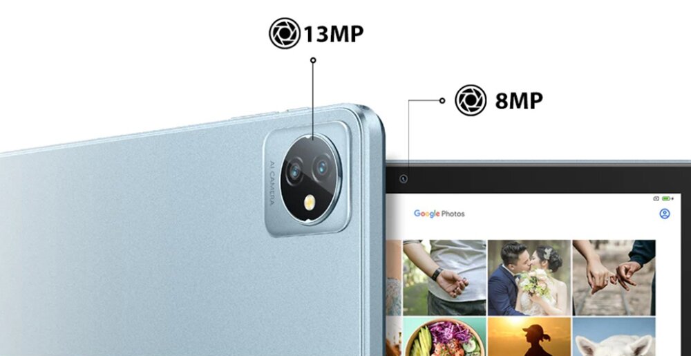 Tablet BLACKVIEW Tab 8 rozdzielczość rdzenie przekątna czujniki aparat głośnik czas pracy procesor transmisja danych waga wifi pamięć złącza zestaw 