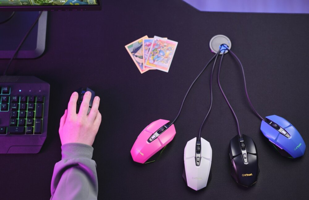 Mysz TRUST GXT109 Felox prędkość oprogramowanie oświetlenie LED ruchy swoboda przyciski kolor