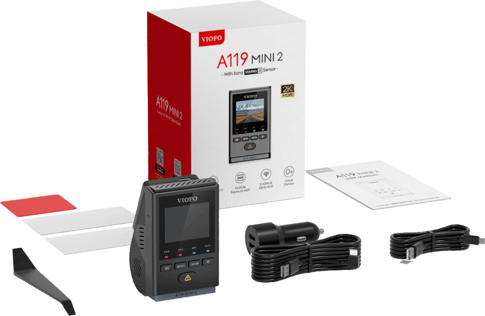 Wideorejestrator VIOFO A119 Mini 2 opakowanie zestaw zawartość